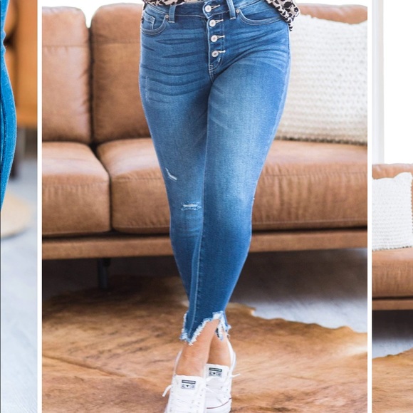 Jersey Button Fly Kancan NWT SIZE 9 medium denim wash - Picture 5 of 9